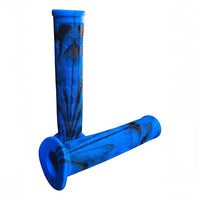 Puños TONYBIKESGDL para bicicleta de montaña en goma azul y negra con patrón geométrico texturizado antideslizante.