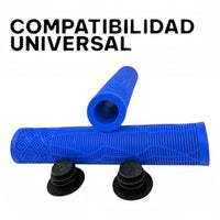 Puños TONYBIKESGDL azules de 160 mm con textura antideslizante geométrica para manubrio de bicicleta y patinete