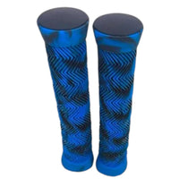 Puños para bicicleta TONYBIKESGDL azules y negros con patrón ergonómico en zigzag sobre báscula digital de 85 gramos