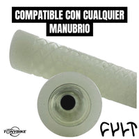 Puños para bicicleta TONYBIKESGDL Cult de goma traslúcida con patrón de diamante que brillan en la oscuridad