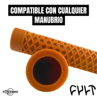 Puños de bicicleta TONYBIKESGDL color goma con patrón de diamante tipo suela para mayor agarre y control.