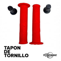 Puños para bicicleta TONYBIKESGDL Gorilla rojos con textura ergonómica antideslizante y tapones de manillar incluidos