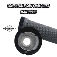 Puños de bicicleta TONYBIKESGDL en color gris con textura antideslizante y sistema de bloqueo de aluminio