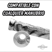 Puños para bicicleta TONYBIKESGDL con patrón de agarre en espiga y diseño marmoleado en blanco y negro