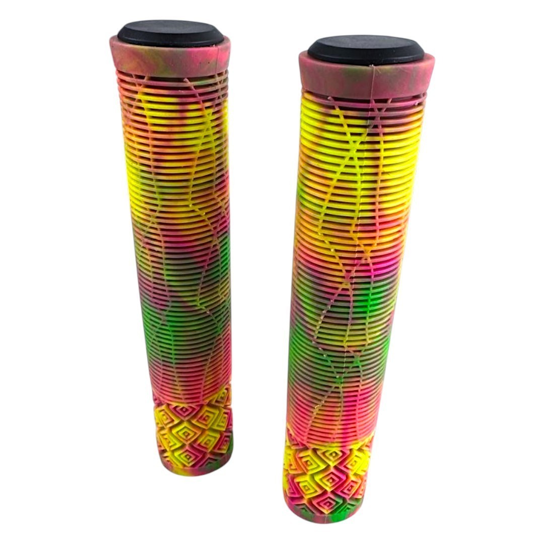 Puños Bike Element Para Bicicleta Goma Con Tapon Amarillo/rosa