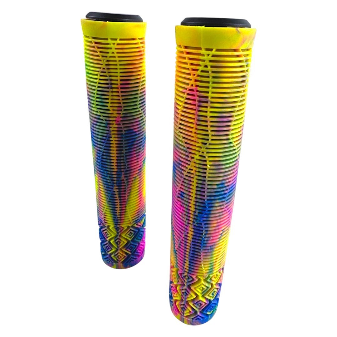 Puños Bike Element Para Bicicleta Goma Con Tapon Azul/amarillo