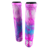 Puños para bicicleta TONYBIKESGDL con diseño multicolor rosa, azul y violeta, patrón geométrico y textura antideslizante