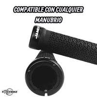 Puños para manubrio de bicicleta TONYBIKESGDL Jamer negros con textura antideslizante y tapones de extremo incluidos