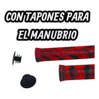 Puños ergonómicos TONYBIKESGDL rojos y negros para manubrio de bicicleta con tapones incluidos
