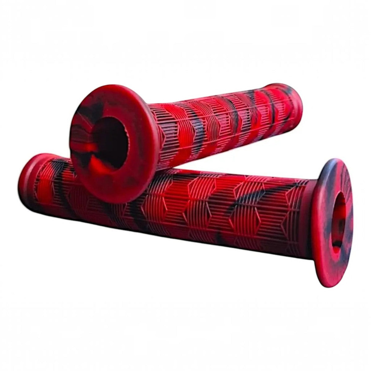 PUÑOS TPE CAMUFLAJE ROJO/NEGRO 138mm PARA BICICLETA BMX