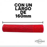 Puños TONYBIKESGDL para bicicleta en color rojo con textura geométrica de 160 mm de largo para MTB y BMX