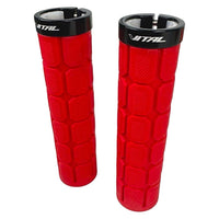 Puños TONYBIKESGDL rojos para bicicleta con diseño ergonómico hexagonal y abrazaderas de bloqueo negras