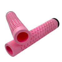 Puños para bicicleta TONYBIKESGDL de goma rosa con patrón de rejilla y tapones negros para mayor agarre y estilo