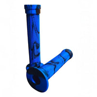 Puños de bicicleta TONYBIKESGDL de silicona azul y negra con patrón de ondas antideslizante para mayor agarre.