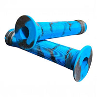 Puños TONYBIKESGDL de silicona para bicicleta de montaña con patrón de ondas en color azul y negro antideslizante