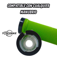 Puños antideslizantes TONYBIKESGDL verde neón con textura de diamante y sistema de bloqueo para manillar de bicicleta