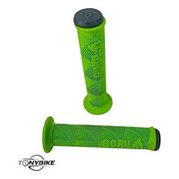 Puños para bicicleta de montaña TONYBIKESGDL en color verde con textura ergonómica antideslizante y tapones de tornillo