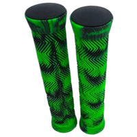 Puños de goma TONYBIKESGDL para bicicleta en color verde y negro con patrón antideslizante en zigzag