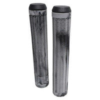 Puños para bicicleta TONYBIKESGDL en gris y negro con textura zigzag antideslizante y tapones de manillar incluidos.