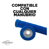 Puños de goma azules TONYBIKESGDL para manubrio de bicicleta con diseño ergonómico en relieve zigzag antideslizante