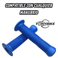 Puños de goma azules TONYBIKESGDL para manubrio de bicicleta con diseño estriado antideslizante y ergonómico