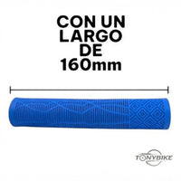 Puños para manubrio TONYBIKESGDL de 160 mm en color azul con textura geométrica antideslizante para bicicleta
