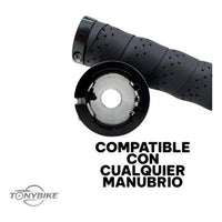 Puños para manubrio TONYBIKESGDL negros, ergonómicos y perforados con abrazadera de bloqueo para bicicleta