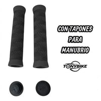 Puños para manubrio TONYBIKESGDL negros con textura en zigzag antideslizante y tapones incluidos para bicicleta
