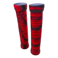 Puños para manubrio TONYBIKESGDL rojos y negros con patrón estriado antideslizante y tapones finales incluidos