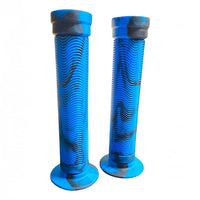 Puños de silicona TONYBIKESGDL para bicicleta de montaña con patrón de ondas en color azul y negro antideslizante