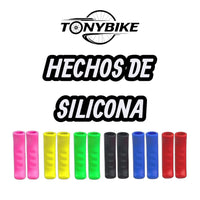 Puños de silicona TONYBIKESGDL para manillar de bicicleta en varios colores vibrantes con textura antideslizante
