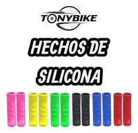 Set de puños de silicona TONYBIKESGDL para bicicleta y scooter en varios colores vibrantes con diseño antideslizante