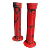 Puños de silicona TONYBIKESGDL para bicicleta de montaña con patrón de ondas en color rojo y negro antideslizante
