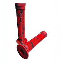 Puños de silicona TONYBIKESGDL para bicicleta de montaña con patrón de ondas en color rojo y negro antideslizante