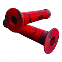 Puños de silicona TONYBIKESGDL para bicicleta de montaña con patrón de ondas en color rojo y negro