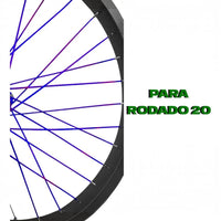 Set de radios TONYBIKESGDL RAYO 188 azules para bicicleta rodado 20 con acabado brillante y alta resistencia.