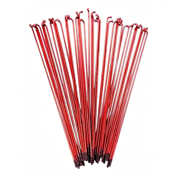 JUEGO DE RAYOS ROJO PARA RIN R20 DE BICICLETA 72 pz 188mm