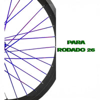 Juego de rayos TONYBIKESGDL para bicicleta rodado 26 con acabado metálico en tonos azul y morado