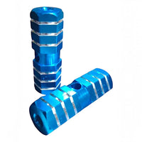 Par de reposapiés TONYBIKESGDL de aluminio azul mecanizado con diseño estriado antideslizante para motocicleta