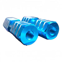 Par de reposapiés TONYBIKESGDL de aluminio azul con diseño estriado antideslizante para motocicleta