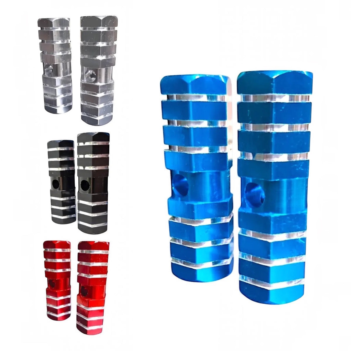 DIABLO ALUMINIO DOBLE ROSCA ⅜ 25 X 70 mm HEXAGONAL AZUL