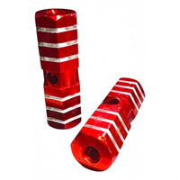 Par de reposapiés universales TONYBIKESGDL de aluminio rojo con diseño texturizado para motocicleta