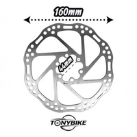 Rotor de freno de disco de 160 mm TONYBIKESGDL de acero inoxidable para bicicleta con diseño ventilado
