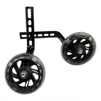 Ruedines de entrenamiento TONYBIKESGDL universales con luces LED, soportes de acero negro y ruedas de polímero