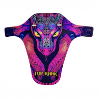 Salpicadera ajustable TONYBIKESGDL de polipropileno con diseño gráfico vibrante de serpiente en tonos rosa y azul