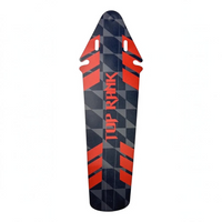 Salpicadera universal TONYBIKESGDL Top Rank de plástico flexible con diseño geométrico en negro y rojo para bicicleta