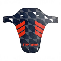 Salpicadera universal TONYBIKESGDL Top Rank de polímero flexible con patrón de cuadros gris y detalles en rojo