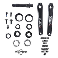 Set de bielas Gorilla negro mate para bicicleta TONYBIKESGDL con eje, baleros, tazas y tornillos de montaje