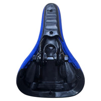 Sillín TONYBIKESGDL azul eléctrico de ante para bicicleta con base ergonómica negra y estructura resistente