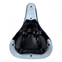 Sillín TONYBIKESGDL para bicicleta BMX o montaña en color morado con patrón de cuadros y estructura inferior reforzada